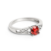 Celtic Trinity Ring with Ruby Cubic Zirconia